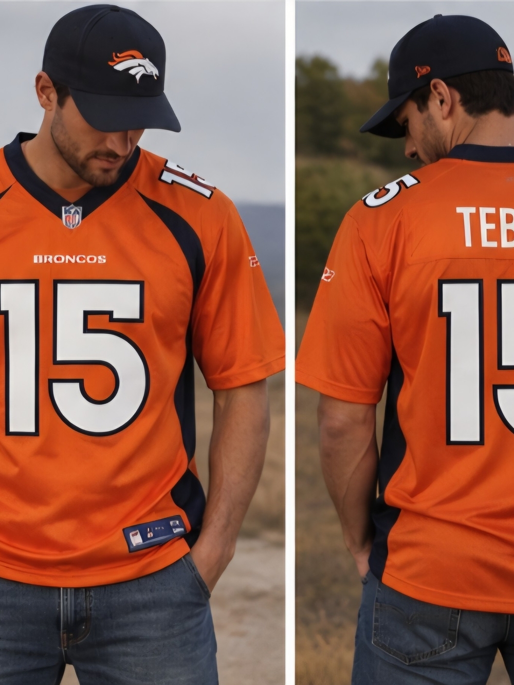 Reebok Denver Broncos Peyton Manning #15 jersey NFL Peyton Manning Jersey Orange